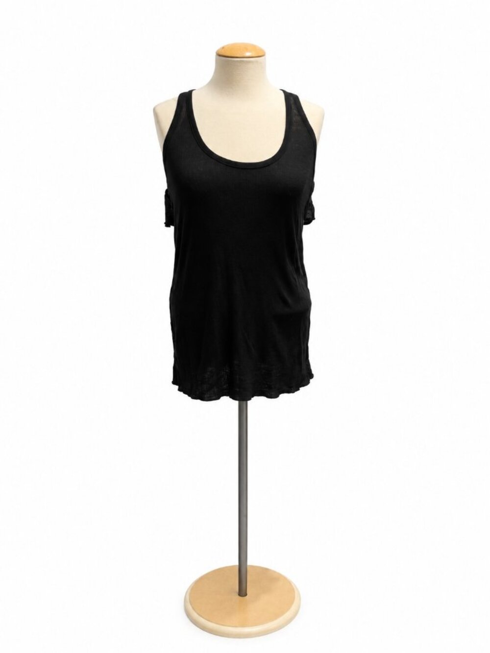 Chaser Black Ruffle-Back Tank Top Size L